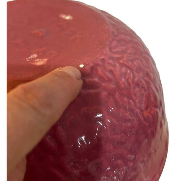 Vtg MCM Haeger Art Pottery Dark Mauve Pink Ceramic Bowl Vessel USA 69 7-1/2” - Picture 4 of 7